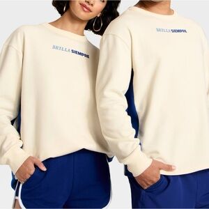 Target Men's Cream and Blue Crewneck Sweater